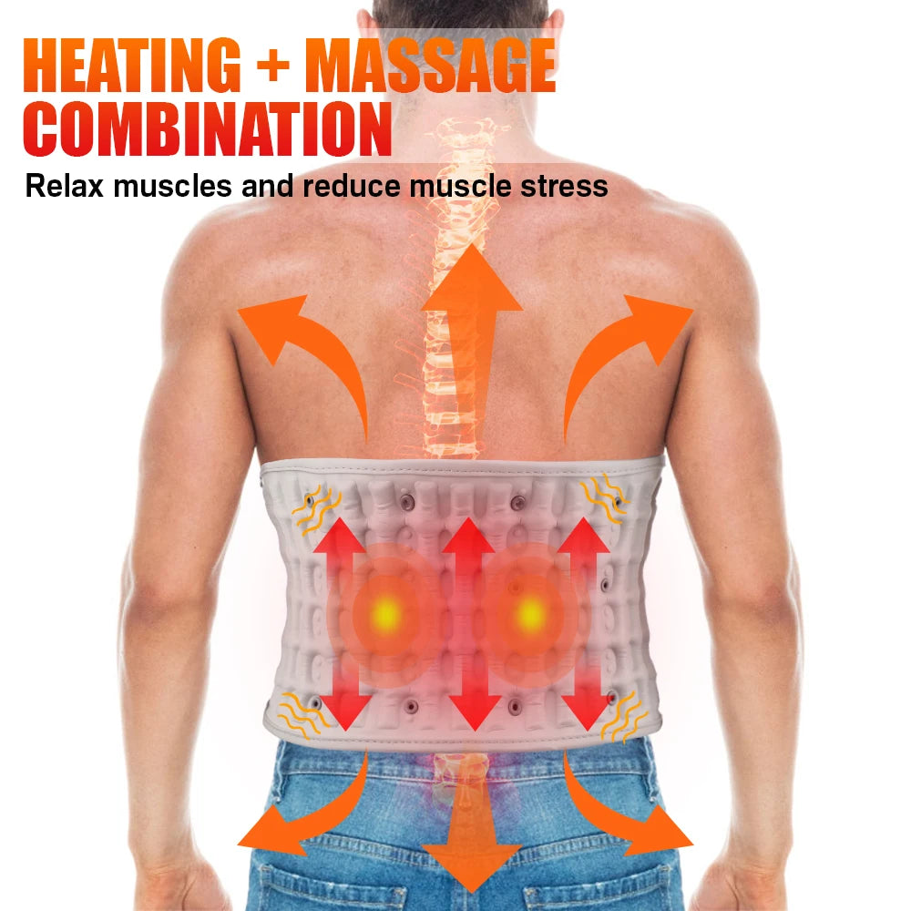 PASTSKY Inflatable Lumbar Traction Belt With Heating Rechargeable Battery