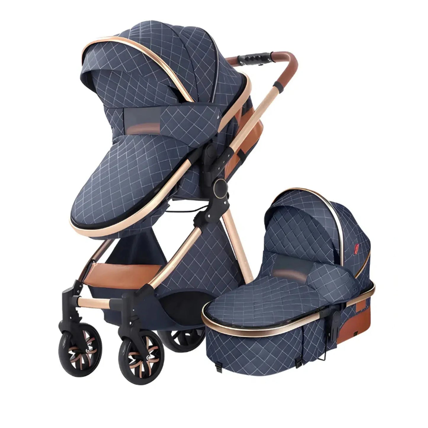 3-in-1 Baby Stroller Pram With Mom Bag Travel System