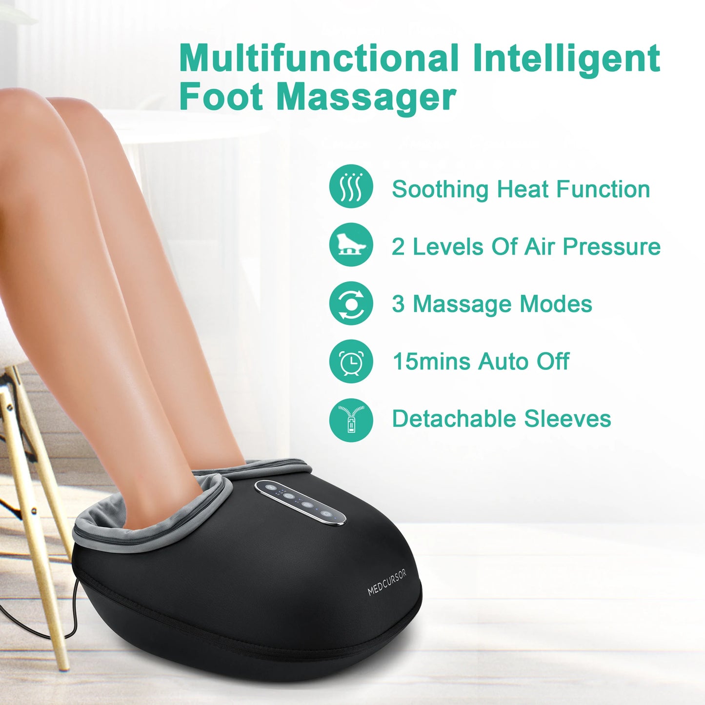 Medcursor Shiatsu Foot Massager With Heat Roller For Muscle Relief