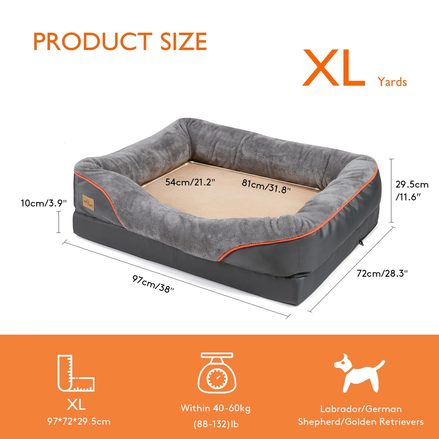BINGOPAW Dog Bed With Removable Washable Cover And Waterproof Fleece