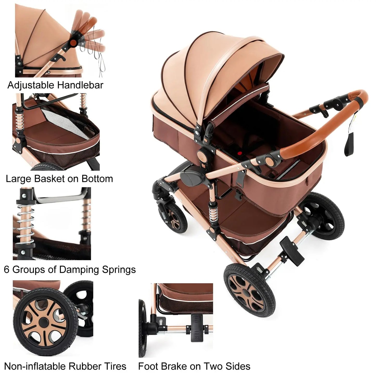 SteAnny Baby Stroller Travel System With Isofix Base