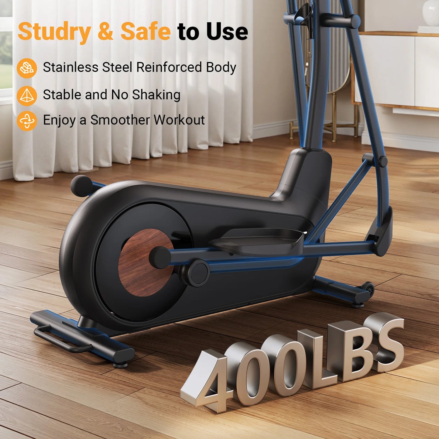 MERACH Elliptical Trainer Magnetic Drive System 8 Resistance Levels