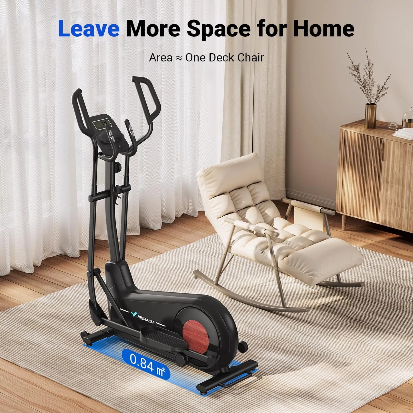 MERACH Elliptical Trainer Magnetic Drive System 8 Resistance Levels