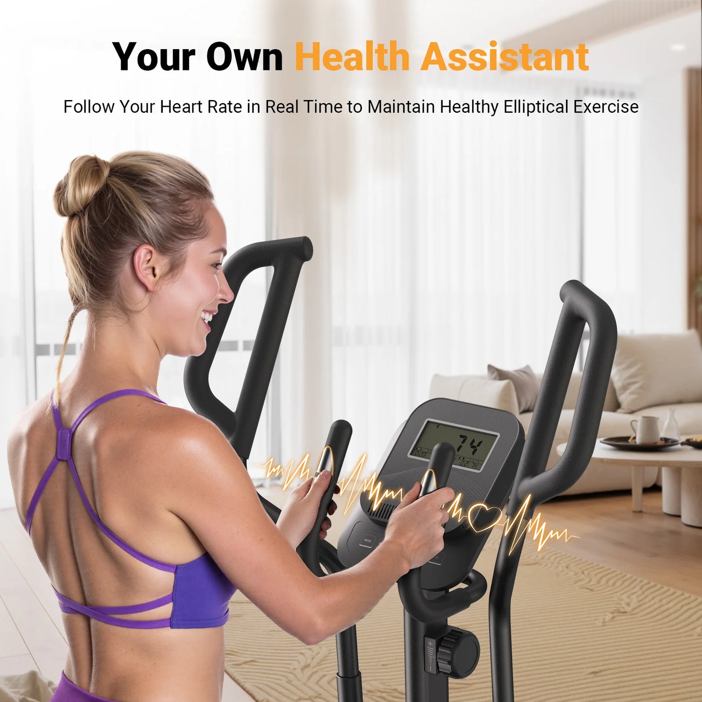 MERACH Elliptical Trainer Magnetic Drive System 8 Resistance Levels