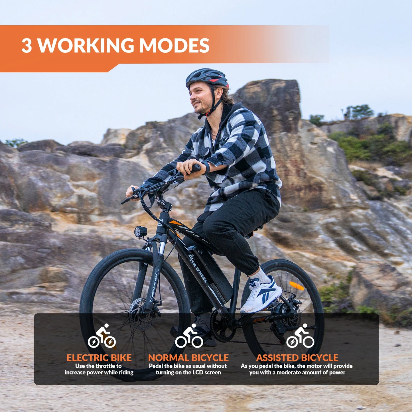 5th Wheel AB17 Electric Bike 700W Peak Motor 23 Mph