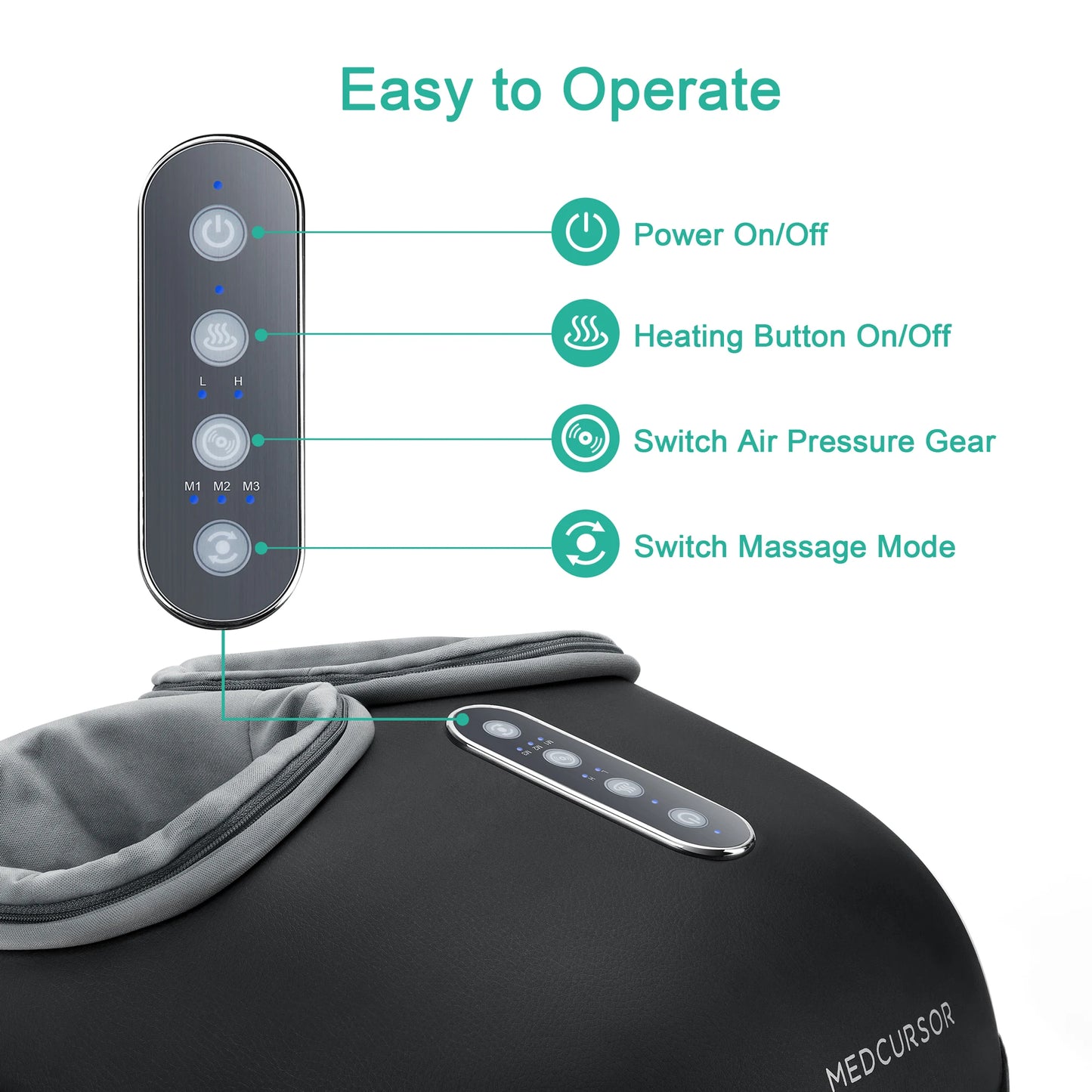 Medcursor Shiatsu Foot Massager With Heat Roller For Muscle Relief