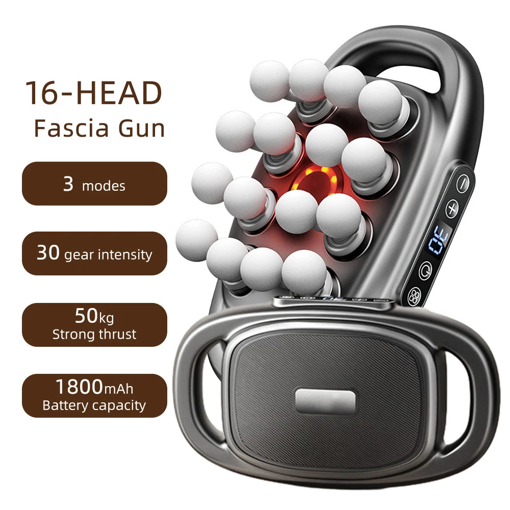 Foreverlily 16 Head Fascia Gun High Frequency Body Massager