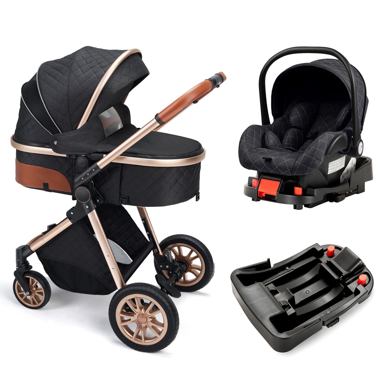 High Landscape 3 In 1 Baby Pram Stroller Reversible Seat
