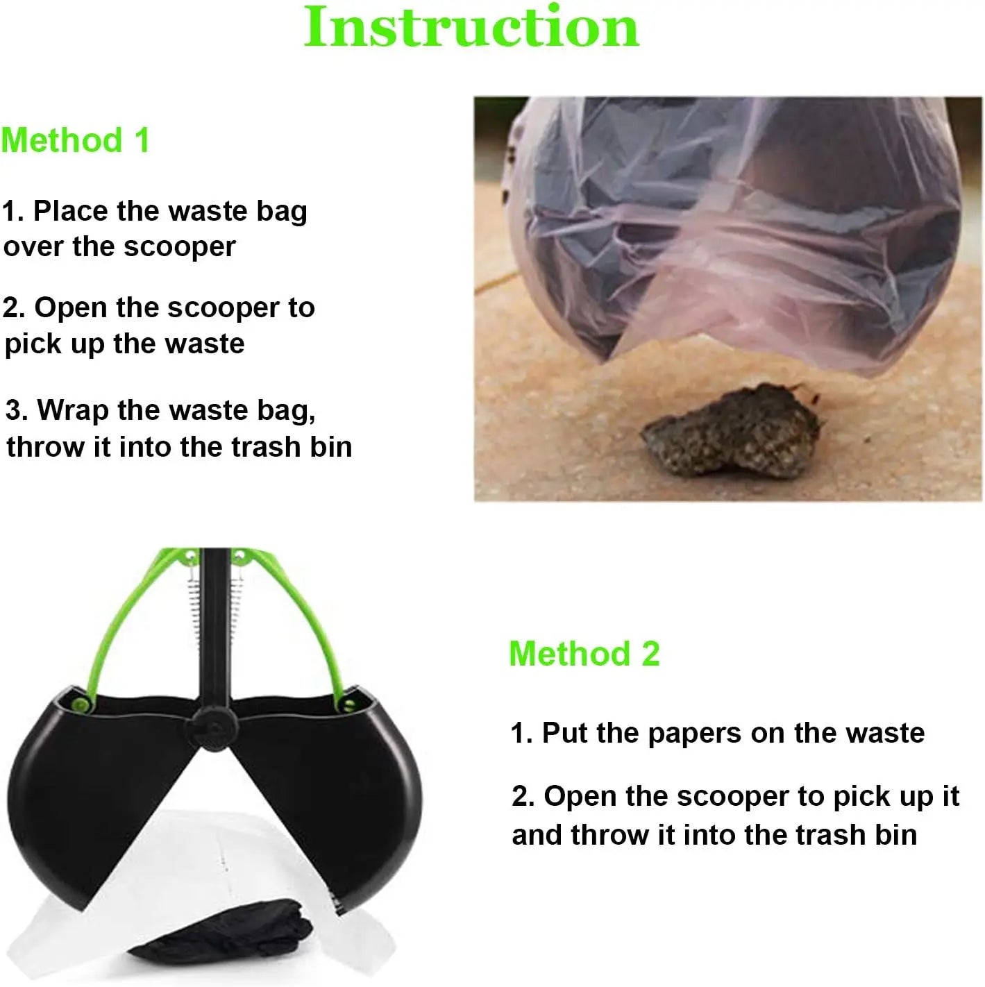 Dog Pooper Scooper For All Dogs With Teeth For Easy Grass Gravel Pickup