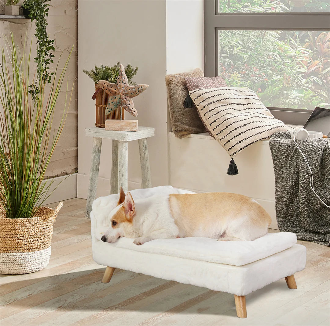 BINGOPAW L Shape Dog Sofa Bed With Plush Cushion Durable