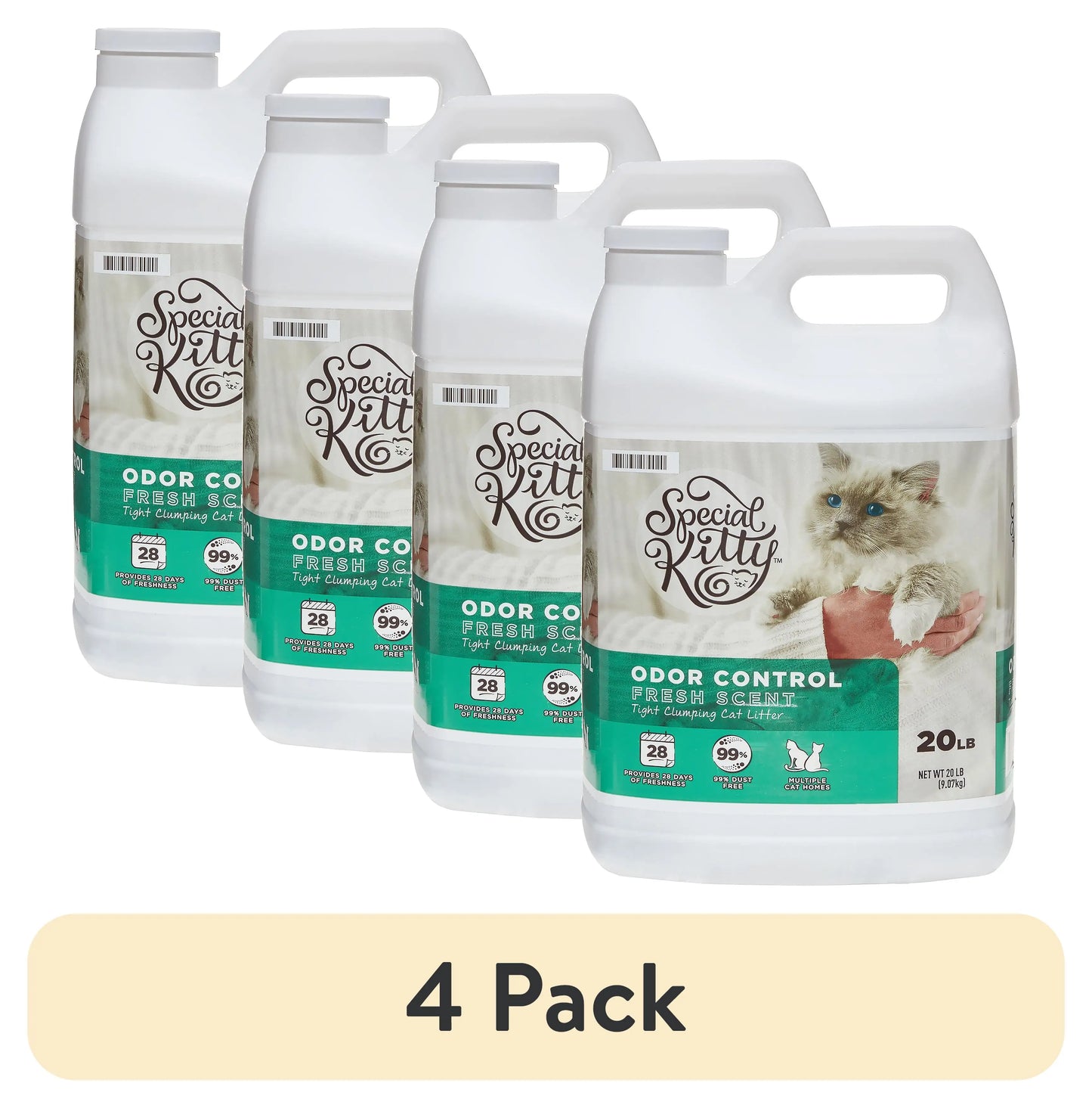 Clumping Clay Cat Litter Fresh Scent 4 Pack 20 Lbs