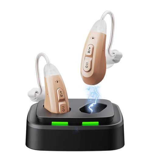 Hign-concerned JINGHAO Rechargeable BTE Hearing Aids With Charger Dock