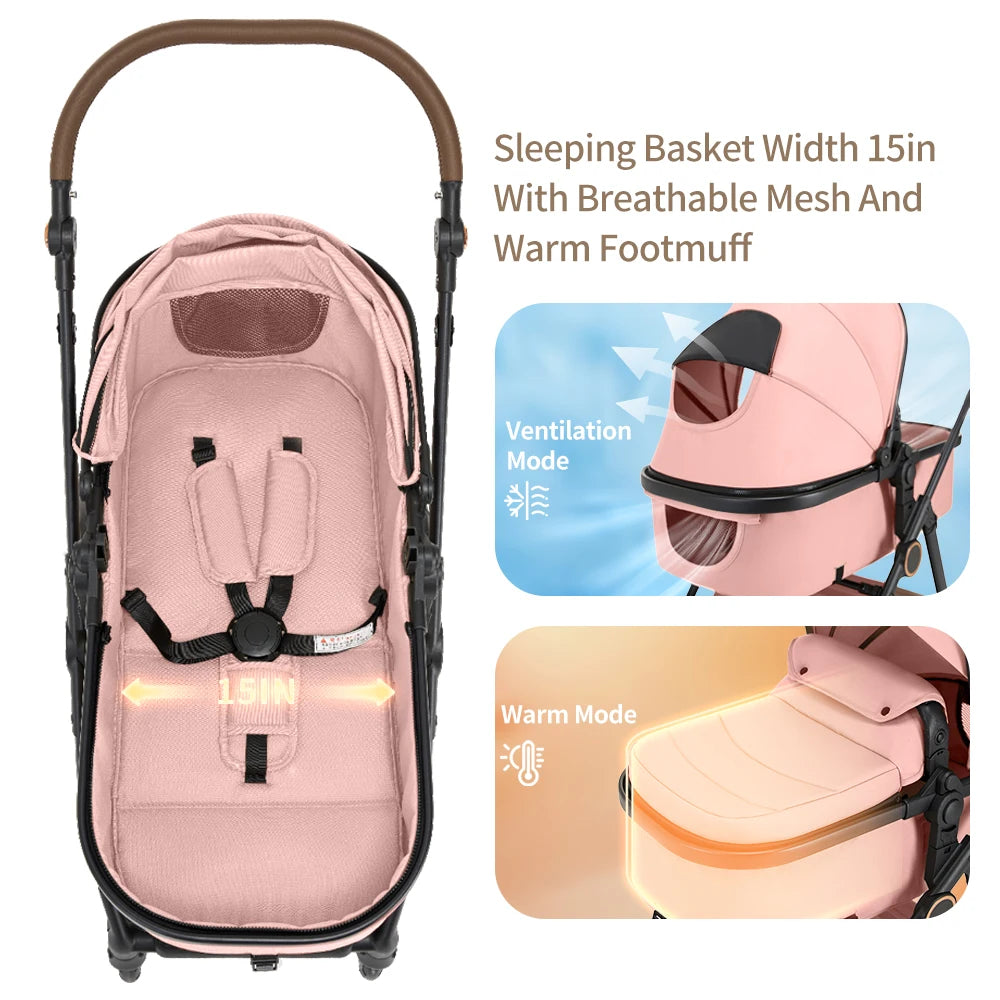 B.childhood 2 In 1 Baby Stroller High Landscape Pushchair Foldable
