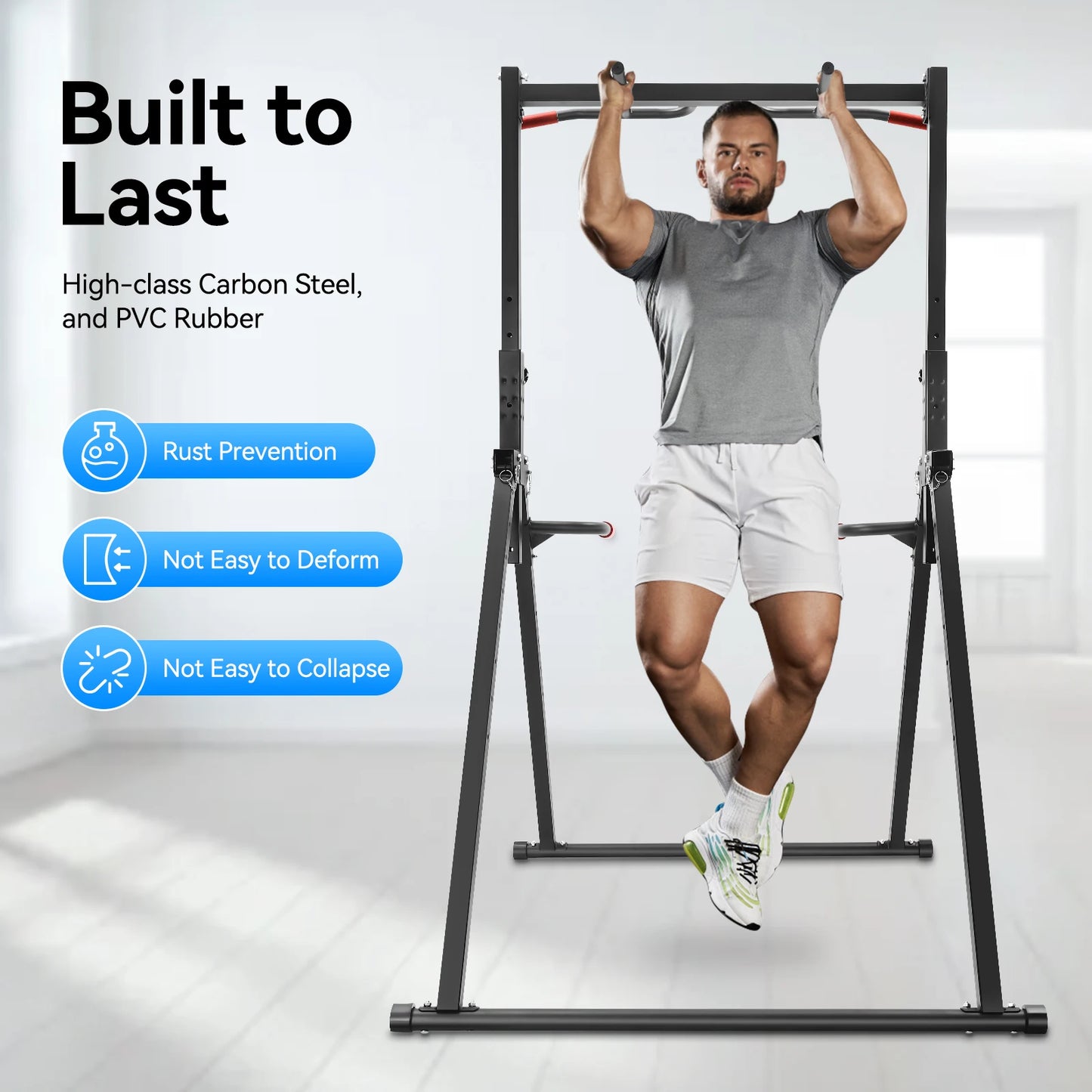 Adjustable Foldable Pull Up Bar 200kg Load With Parallel Bars