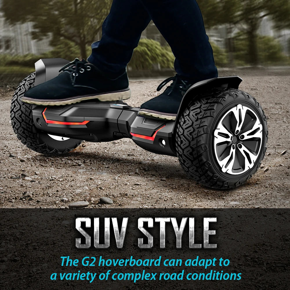 All Terrain Hoverboard With Bluetooth Speakers LED Lights UL2272 Certified