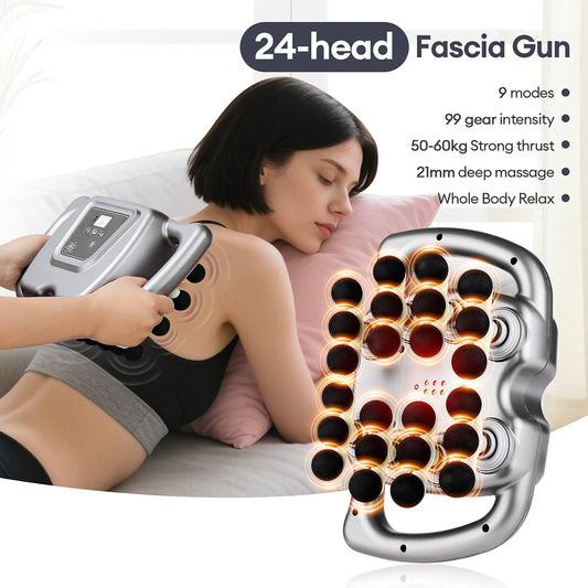 Foreverlily 24 Head Fascia Gun 9 Modes Body Massage Gun