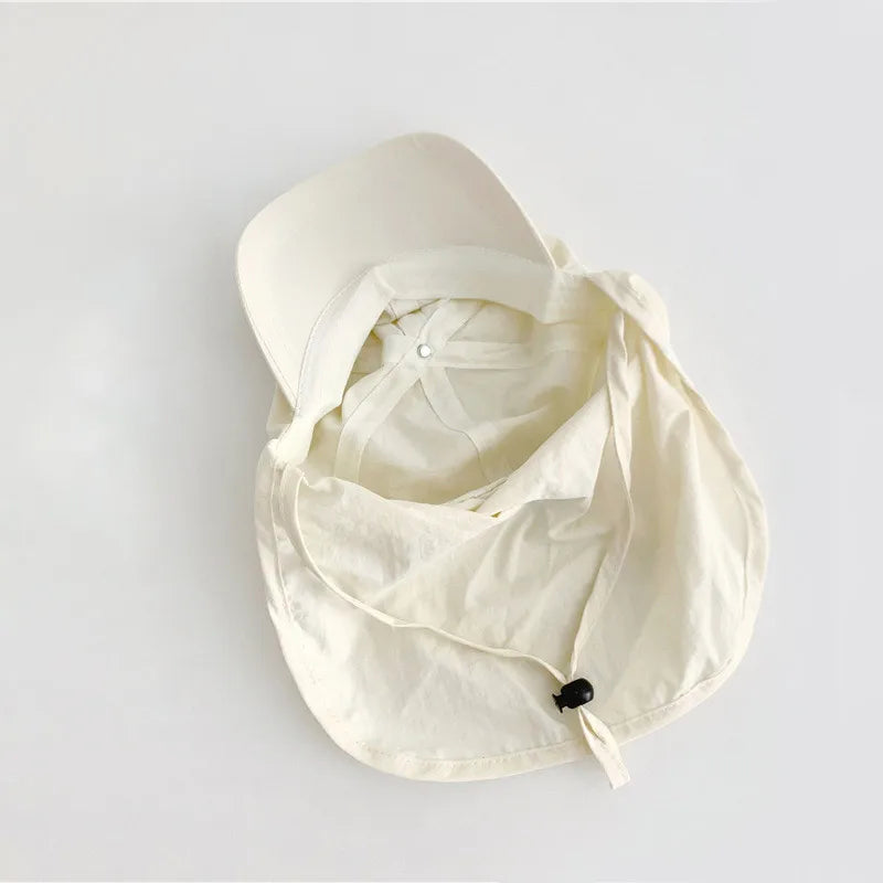Summer Baby Sun Hat With Shawl Quick Dry Neck Protector Kids Visor Cap