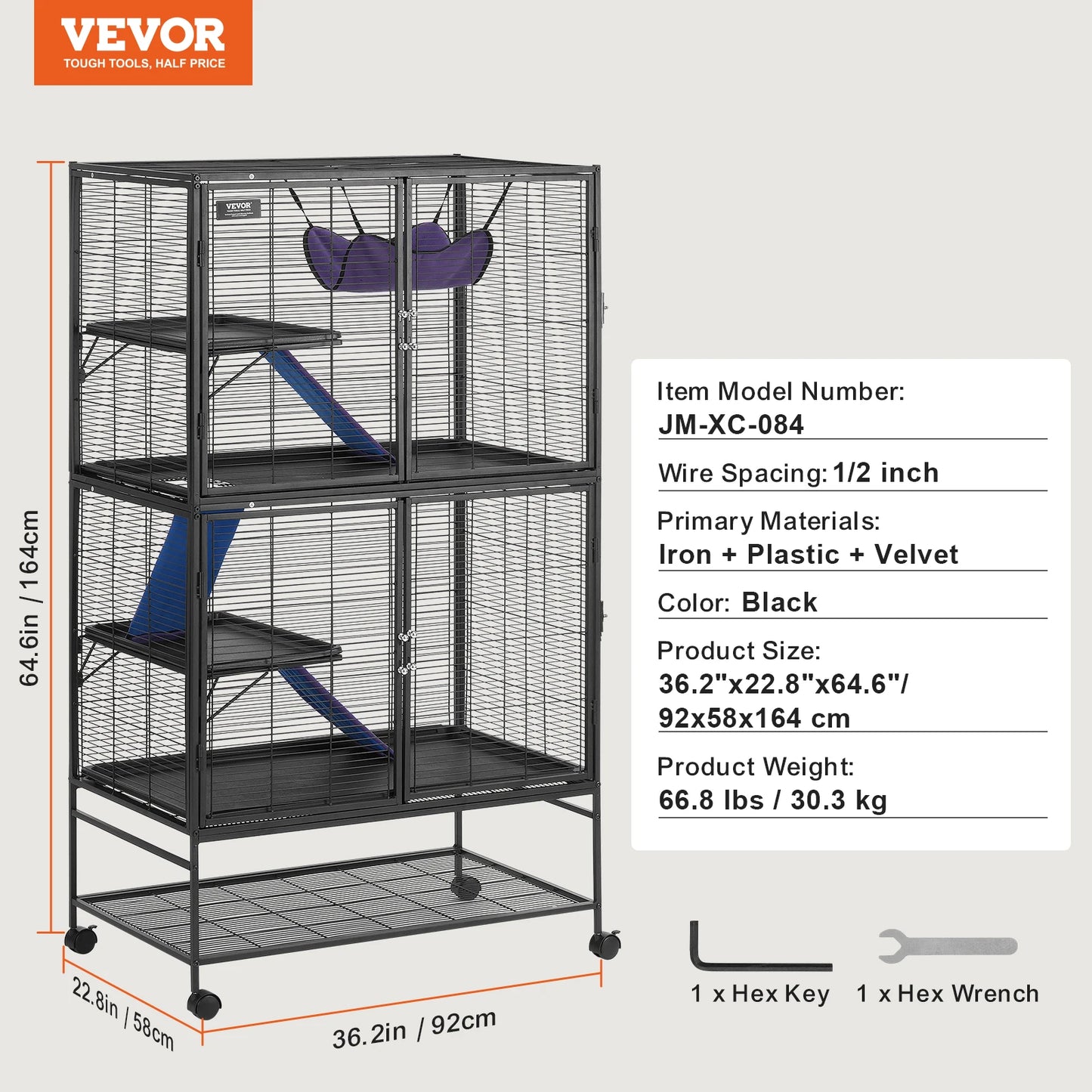 SucceBuy Four Tier Metal Rodent Cage For Small Animals