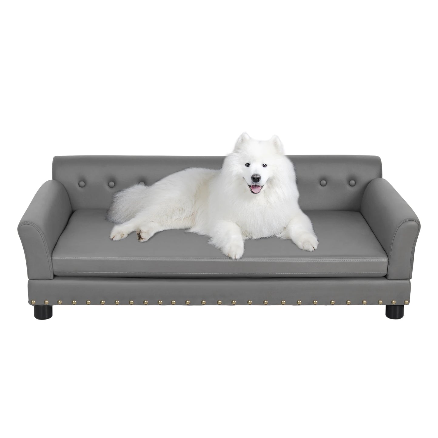 BINGOPAW Durable Leather Elevated Rectangle Dog Bed For Dogs
