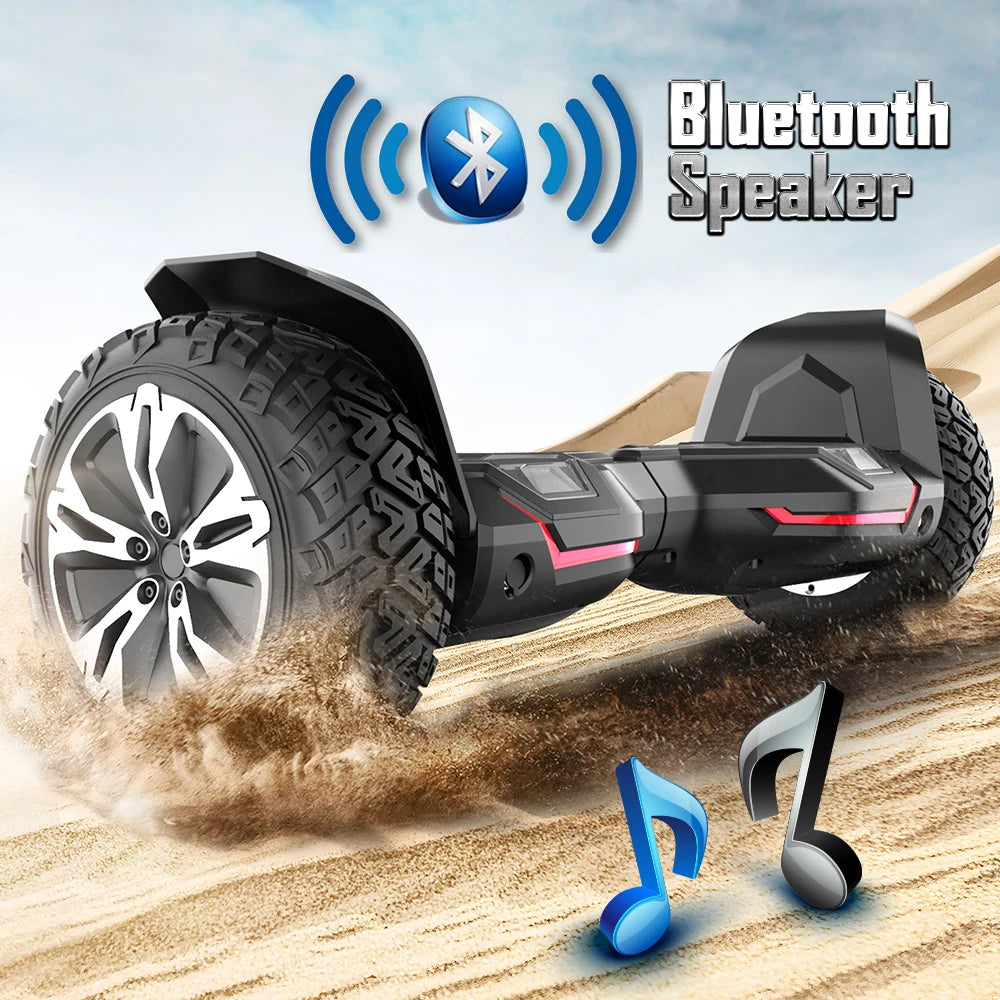 All Terrain Hoverboard With Bluetooth Speakers LED Lights UL2272 Certified