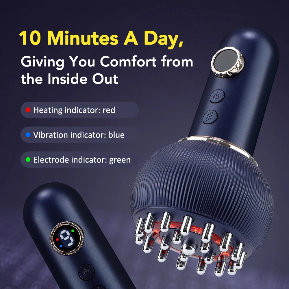 Hailicare Electric Meridian Body Massage Brush Lymphatic Drainage Microcurrent