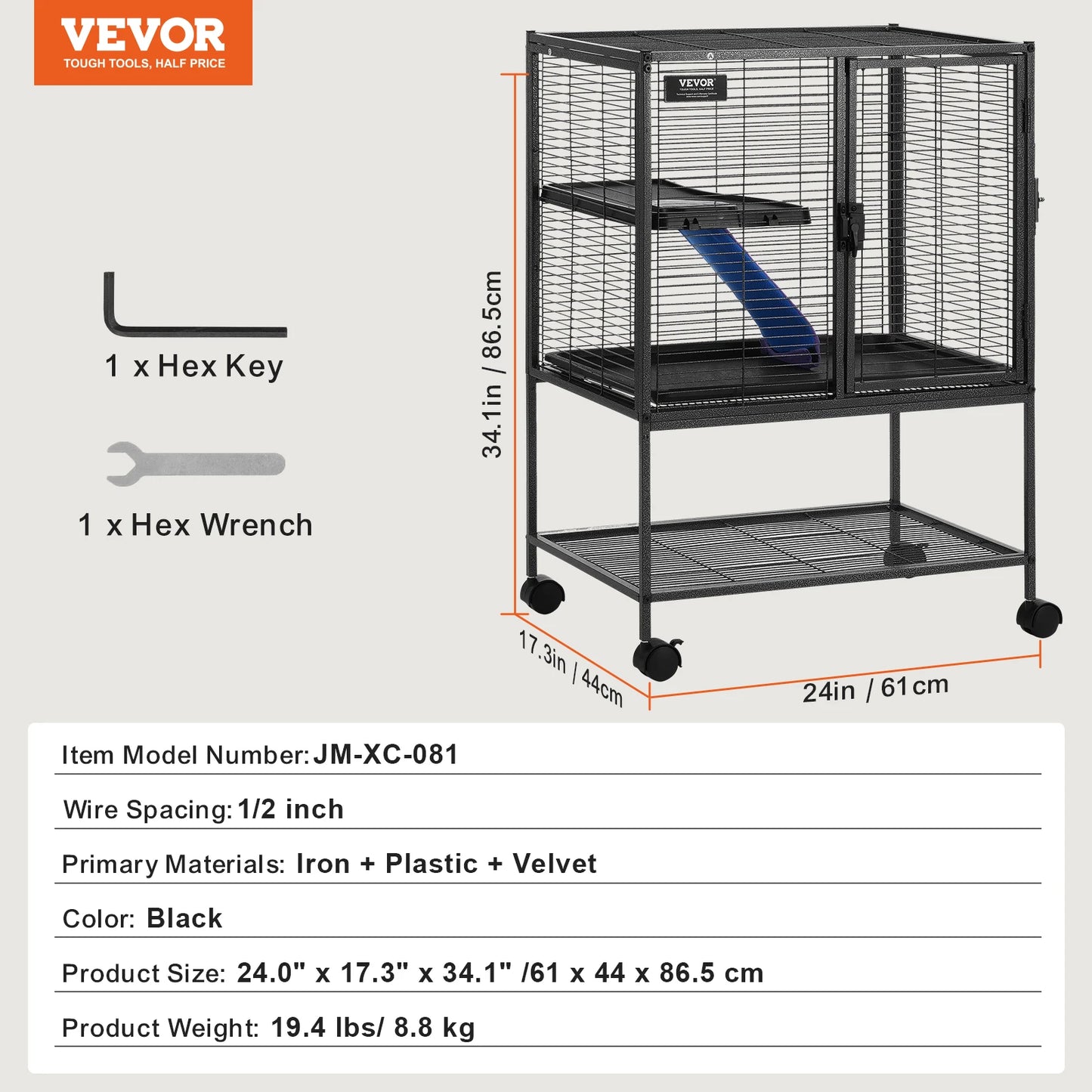 SucceBuy Four Tier Metal Rodent Cage For Small Animals