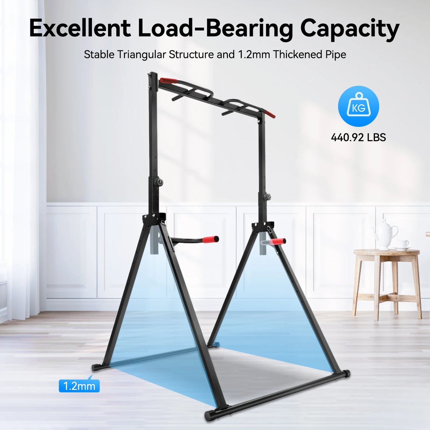 Adjustable Foldable Pull Up Bar 200kg Load With Parallel Bars