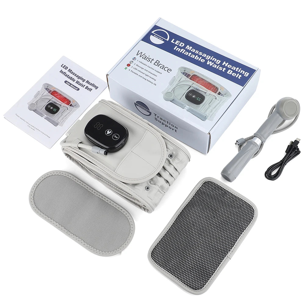 PASTSKY Inflatable Lumbar Traction Belt With Heating Rechargeable Battery