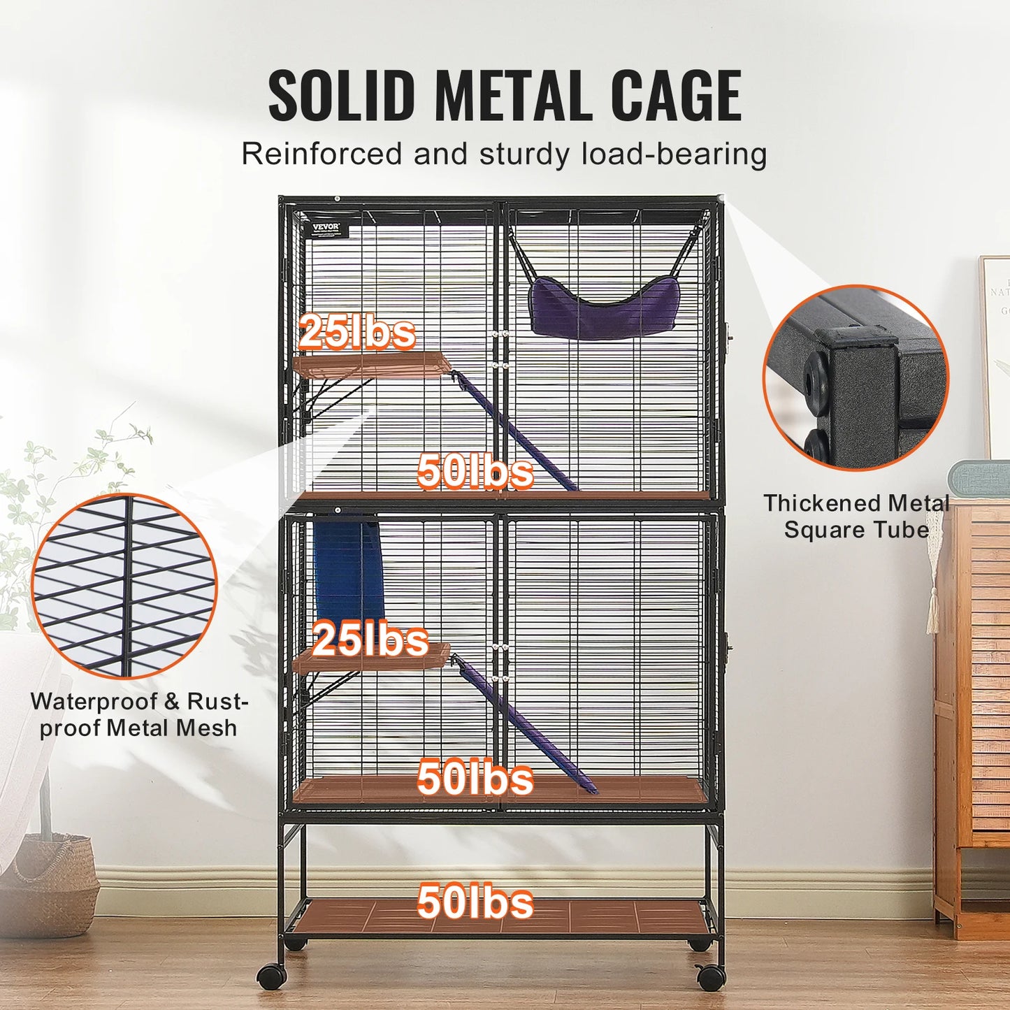 SucceBuy Four Tier Metal Rodent Cage For Small Animals