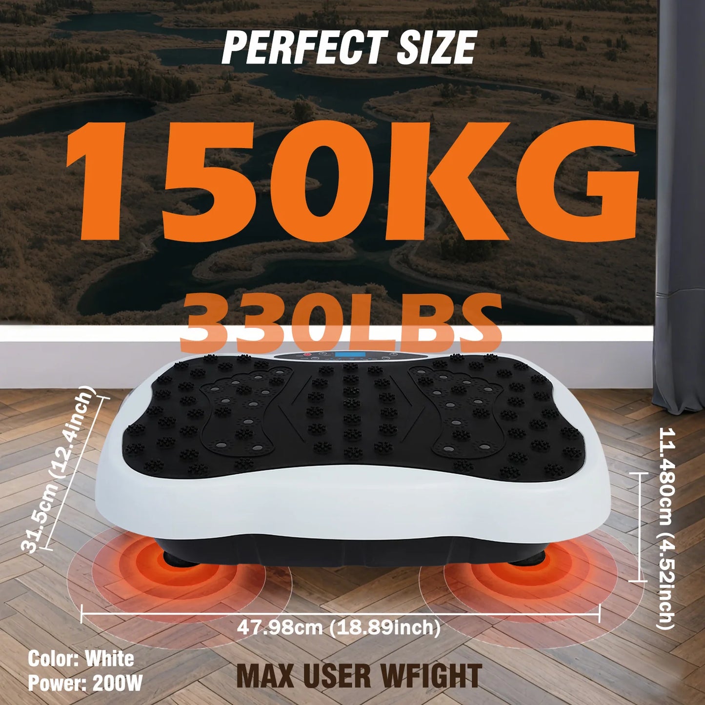 Body Vibration Plate Exercise Machine With Resistance Bands Remote Control