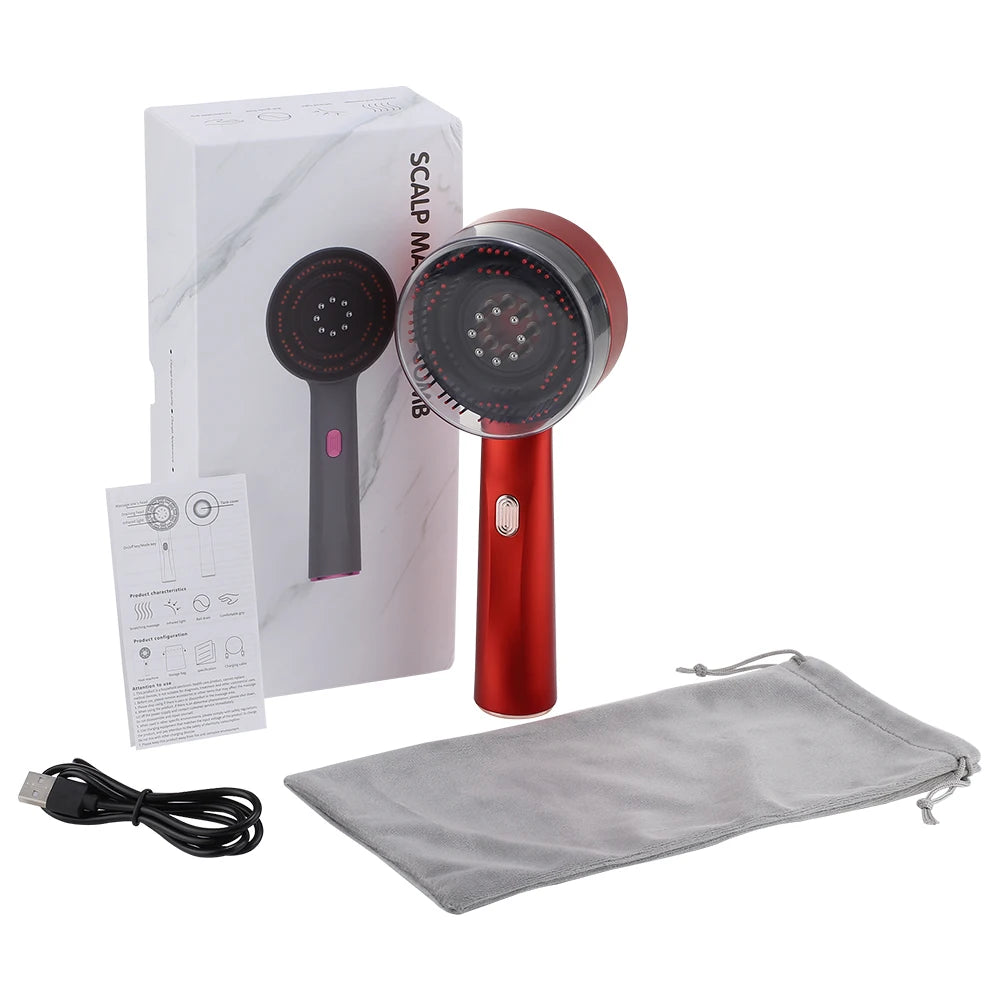 PastSky Electric Vibration Massage Comb Red Light Therapy Hair Growth