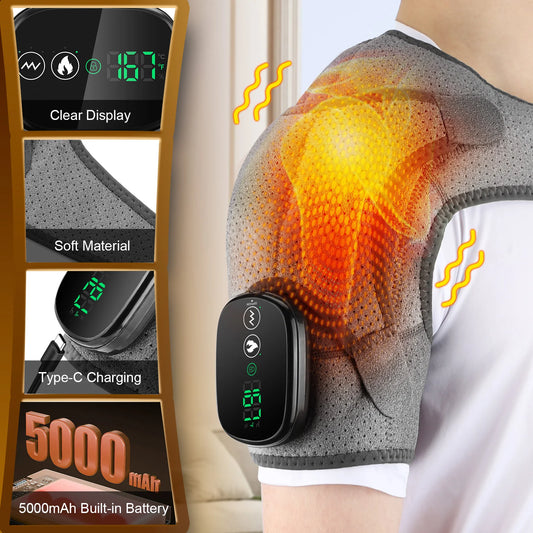 PASTSKY Electric Shoulder Heating Pad With 3 Modes Vibration