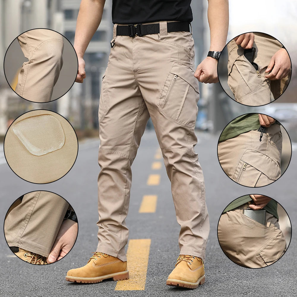 Ix9 Tactical Overalls Mens Four Seasons Cargo Pants With Multiple Pockets