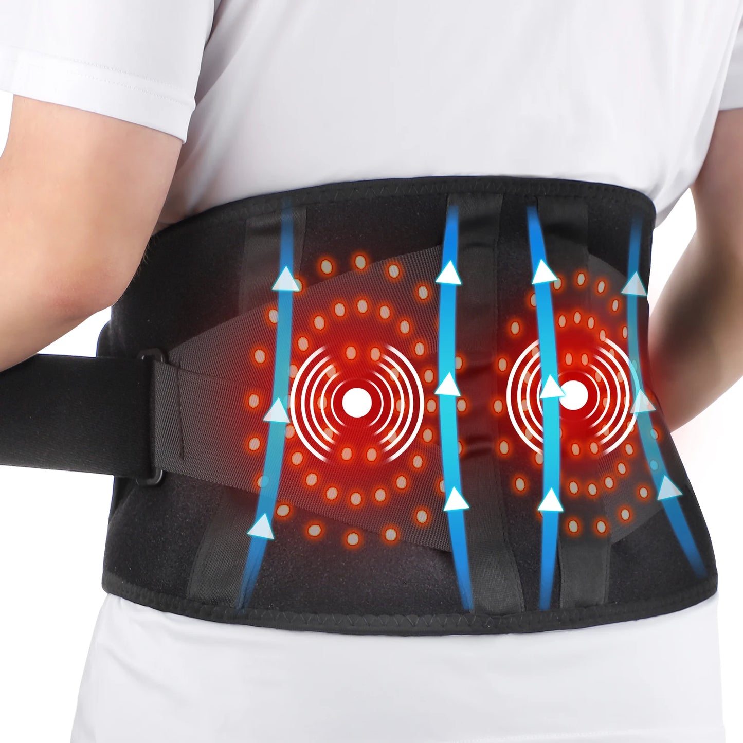 PASTSKY Electric Heating Waist Massager Vibration Hot Compress Belt