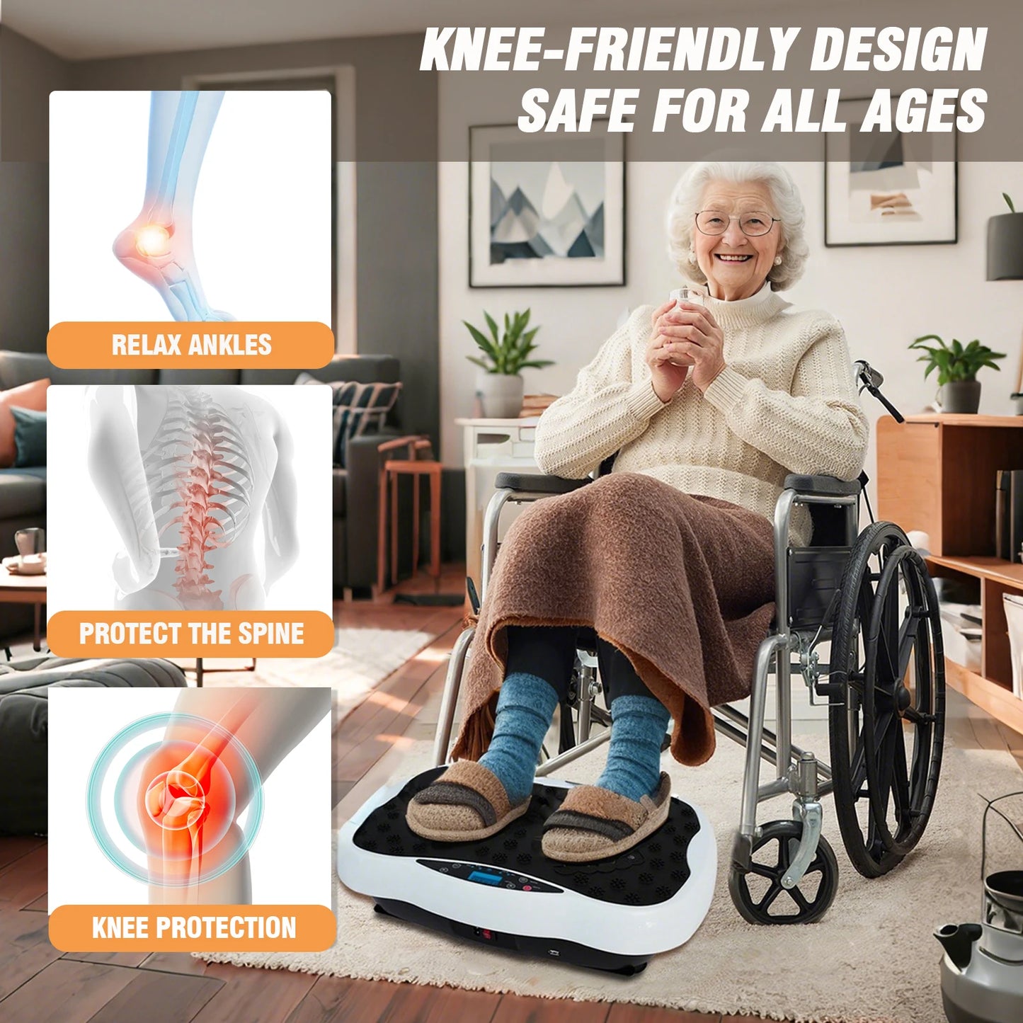 Body Vibration Plate Exercise Machine With Resistance Bands Remote Control
