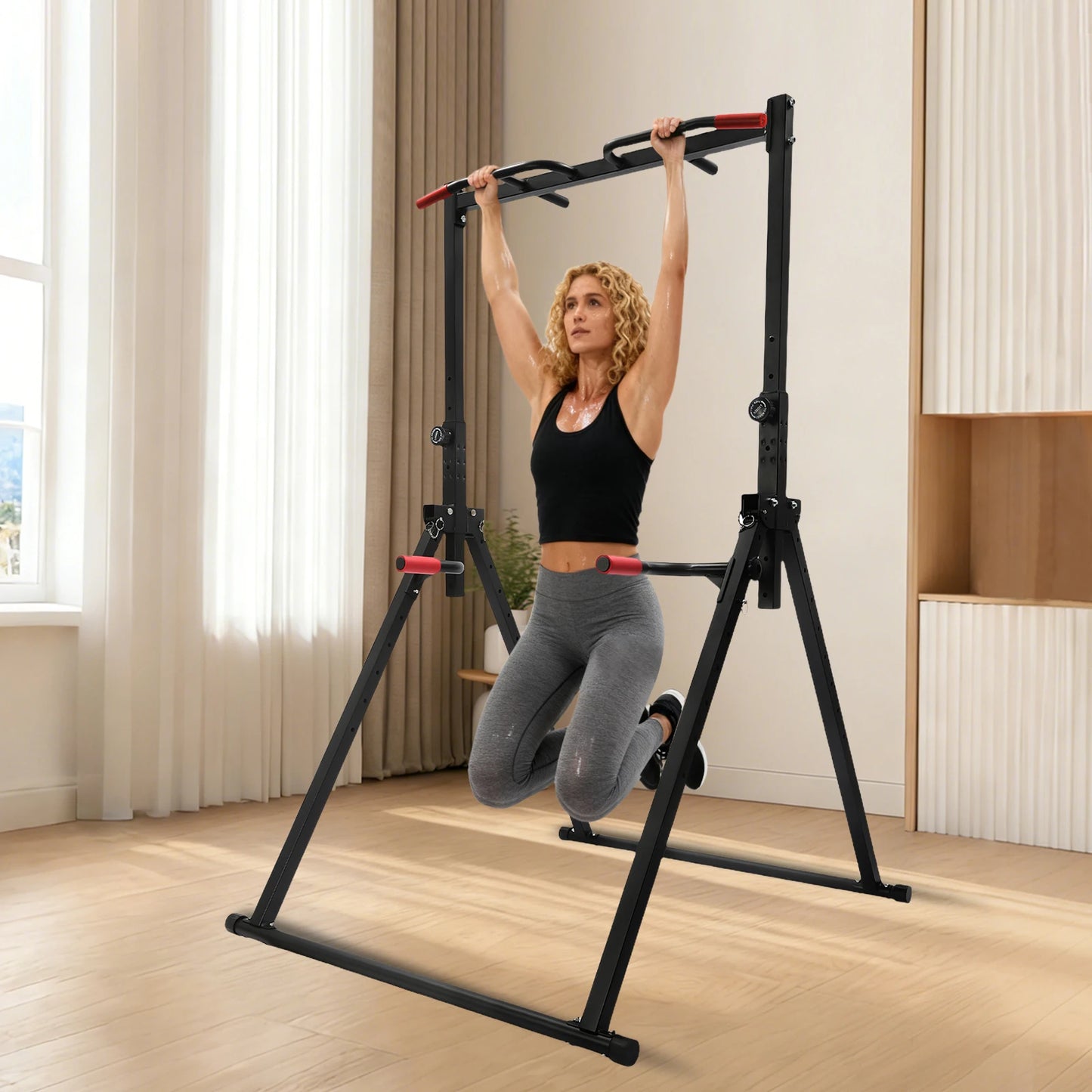 Adjustable Foldable Pull Up Bar 200kg Load With Parallel Bars