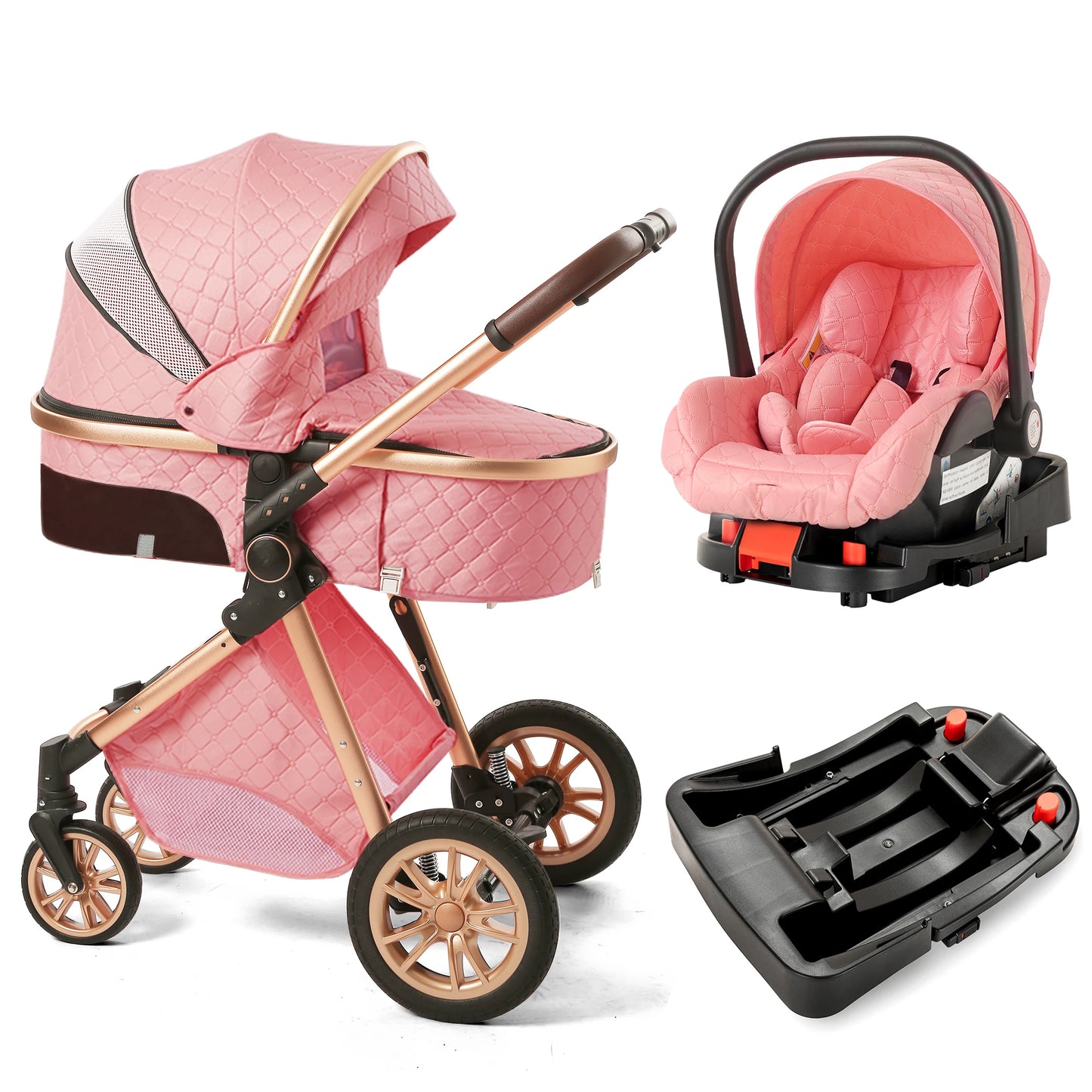 High Landscape 3 In 1 Baby Pram Stroller Reversible Seat