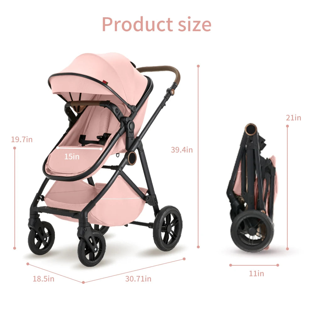 B.childhood 2 In 1 Baby Stroller High Landscape Pushchair Foldable