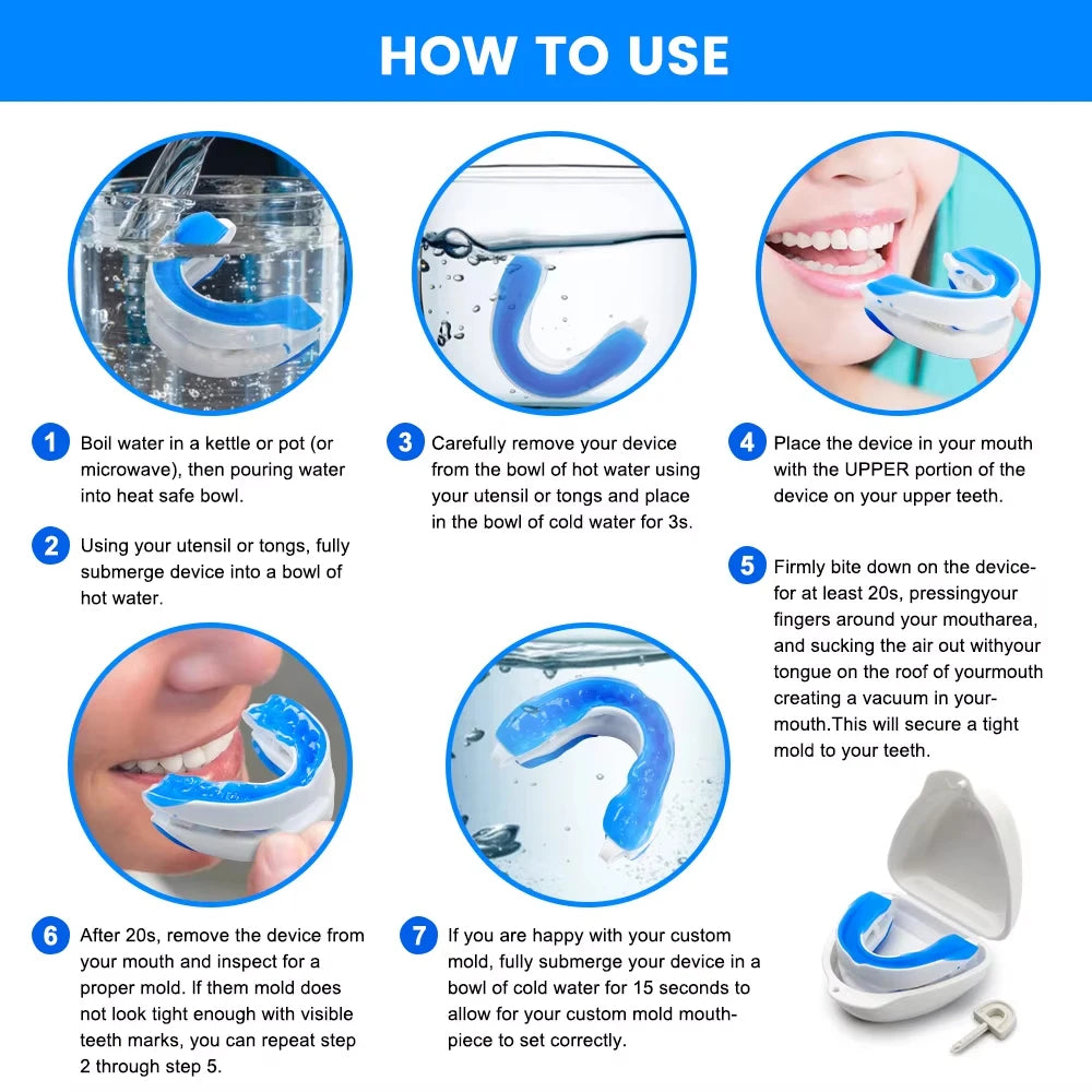 Night Sleep Adjustable Anti Snore Mouth Guard For Bruxism And Snoring Reduction