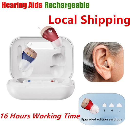 JINGHAO Mini Hearing Aids Rechargeable In Ear Amplifier 16 Hours Working Time