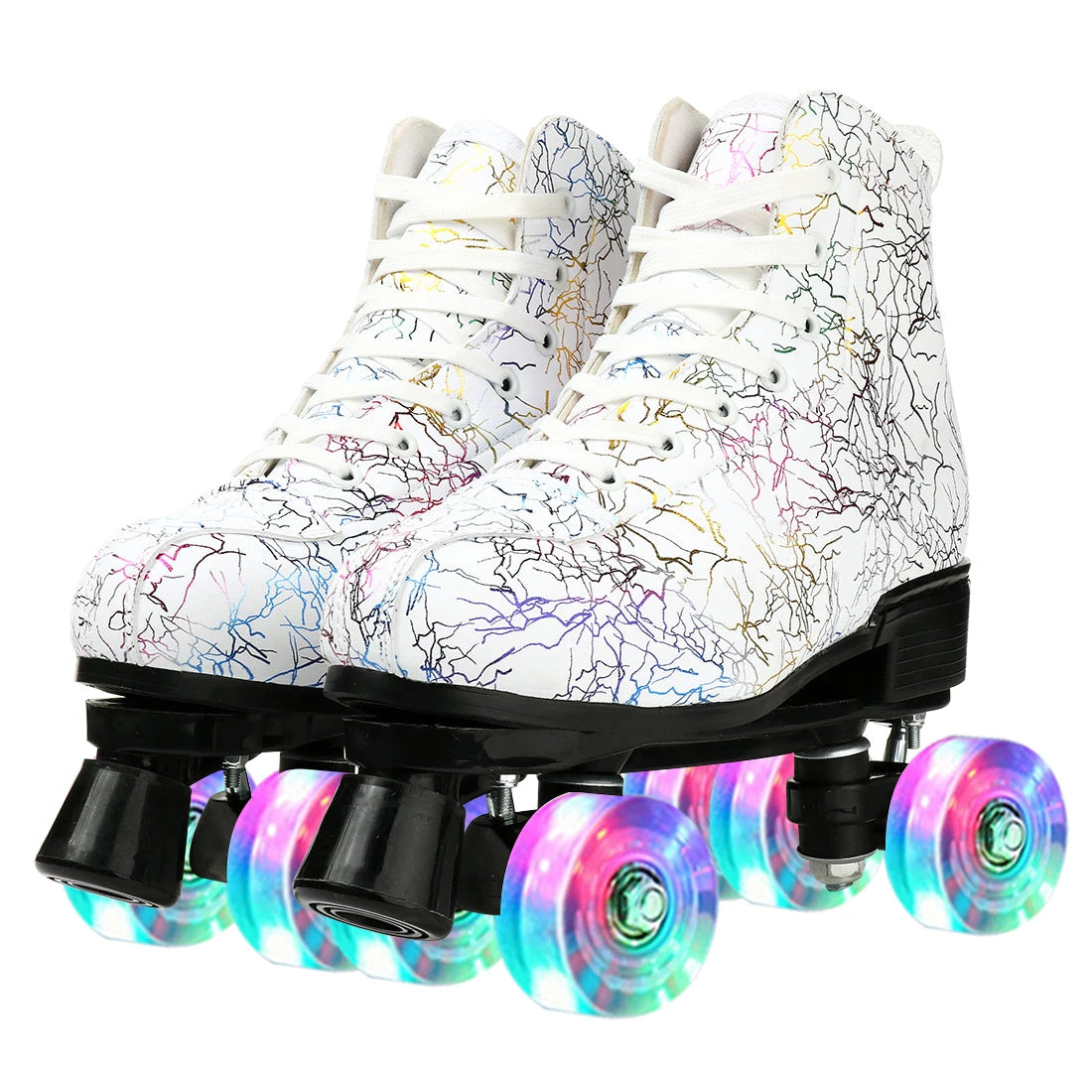 YYW Flashing Quad Roller Skates for Adults Outdoor Use