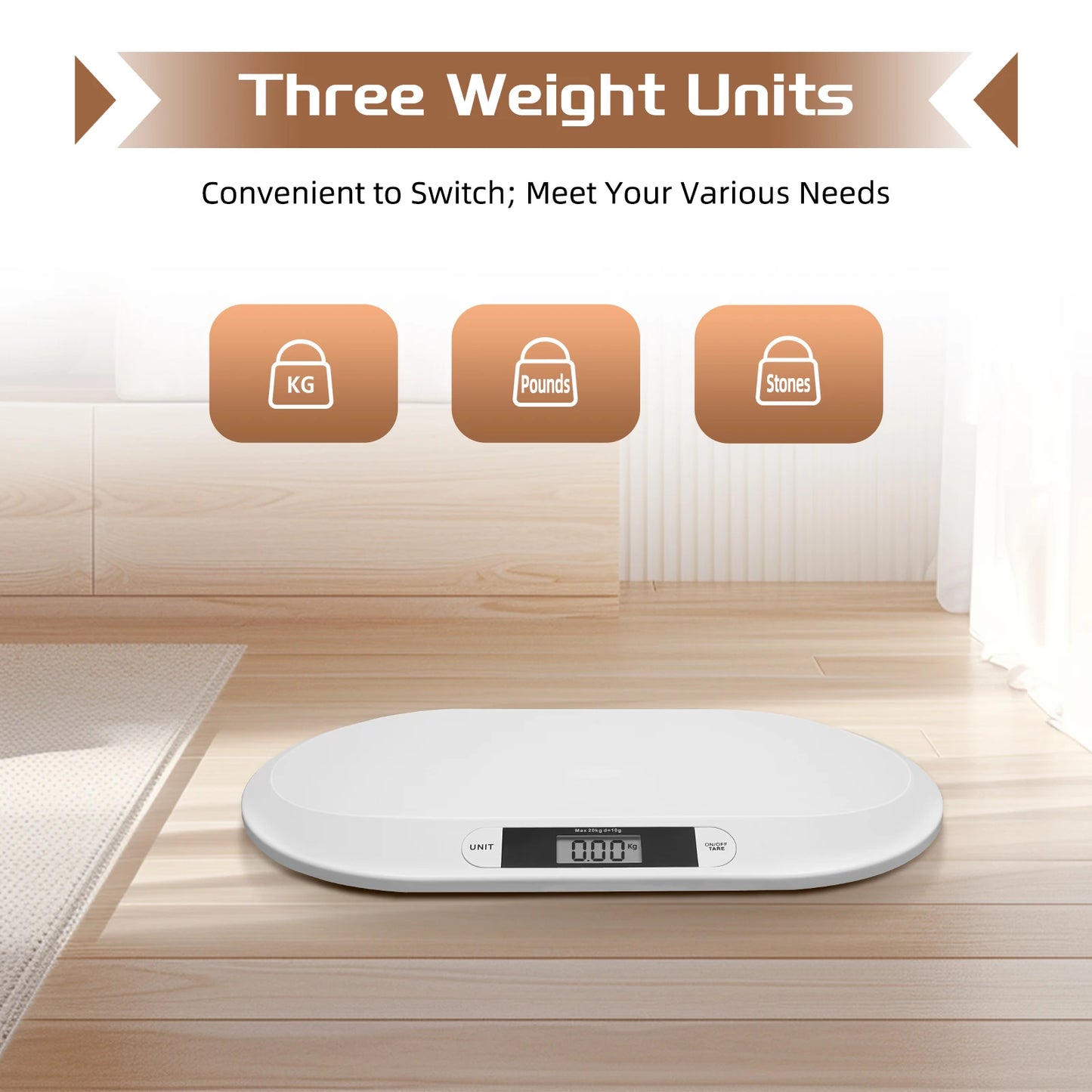 Digital Baby Scale 20kg Capacity With High Precision Sensor Ergonomic Design