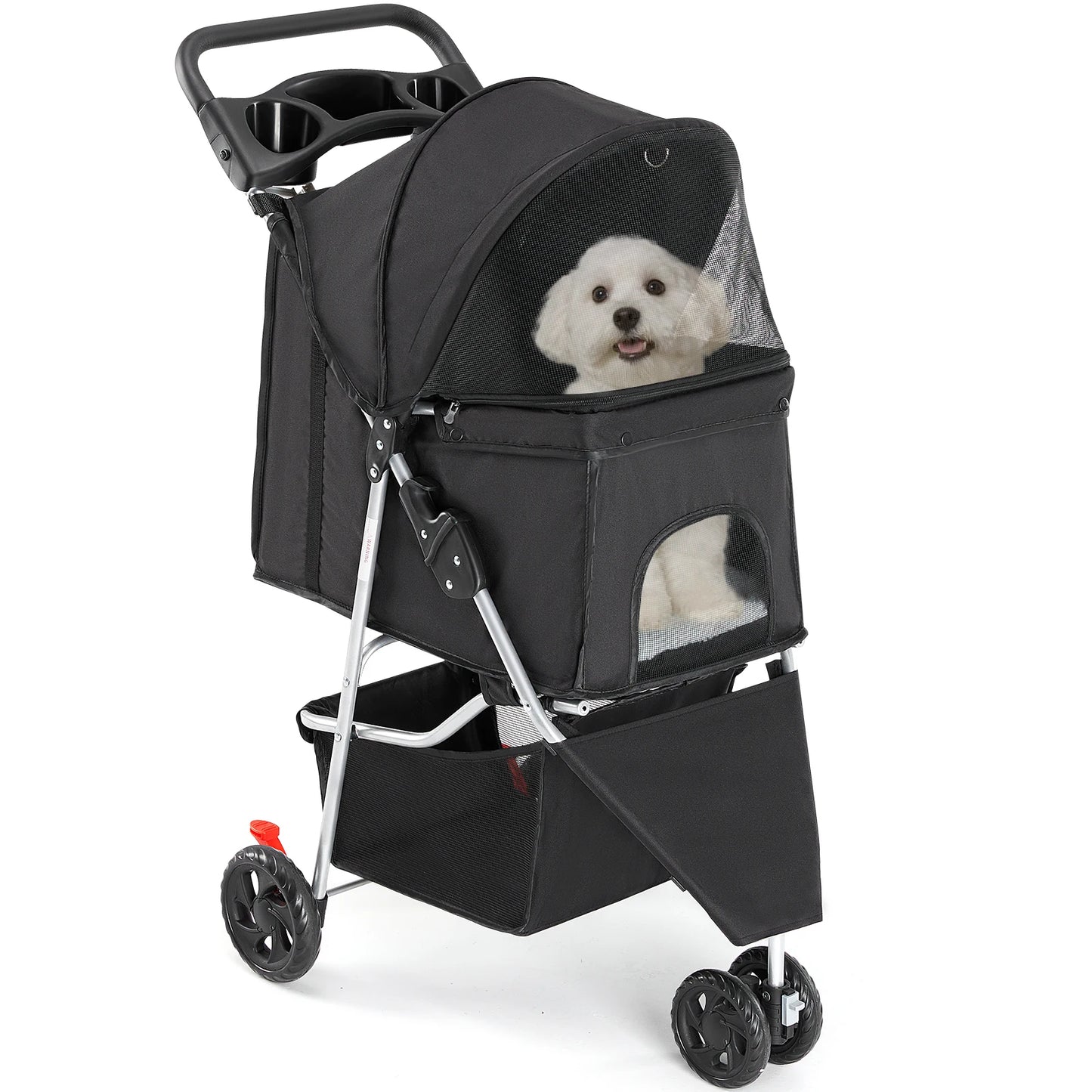 Three Wheel Foldable Pet Stroller for Dogs and Cats