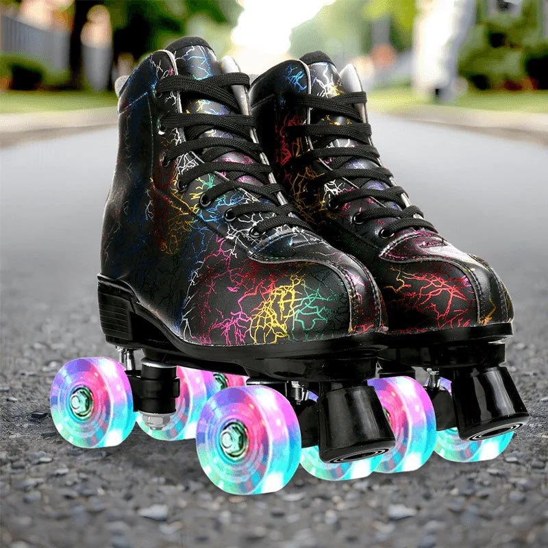 YYW Flashing Quad Roller Skates for Adults Outdoor Use