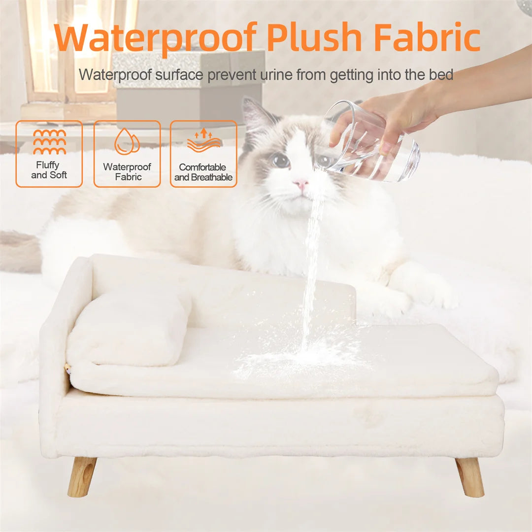 BINGOPAW L Shape Dog Sofa Bed With Plush Cushion Durable