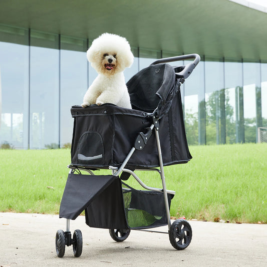 Three Wheel Foldable Pet Stroller for Dogs and Cats