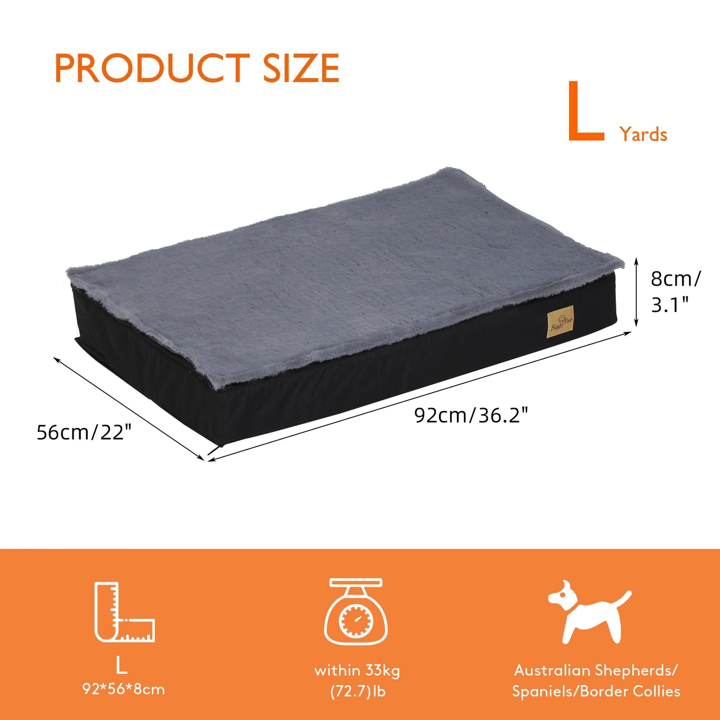 BINGOPAW Washable Orthopedic Dog Bed With Foam Padding