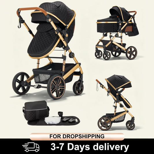 2 In 1 Baby Stroller High Landscape Convertible Bassinet Pram