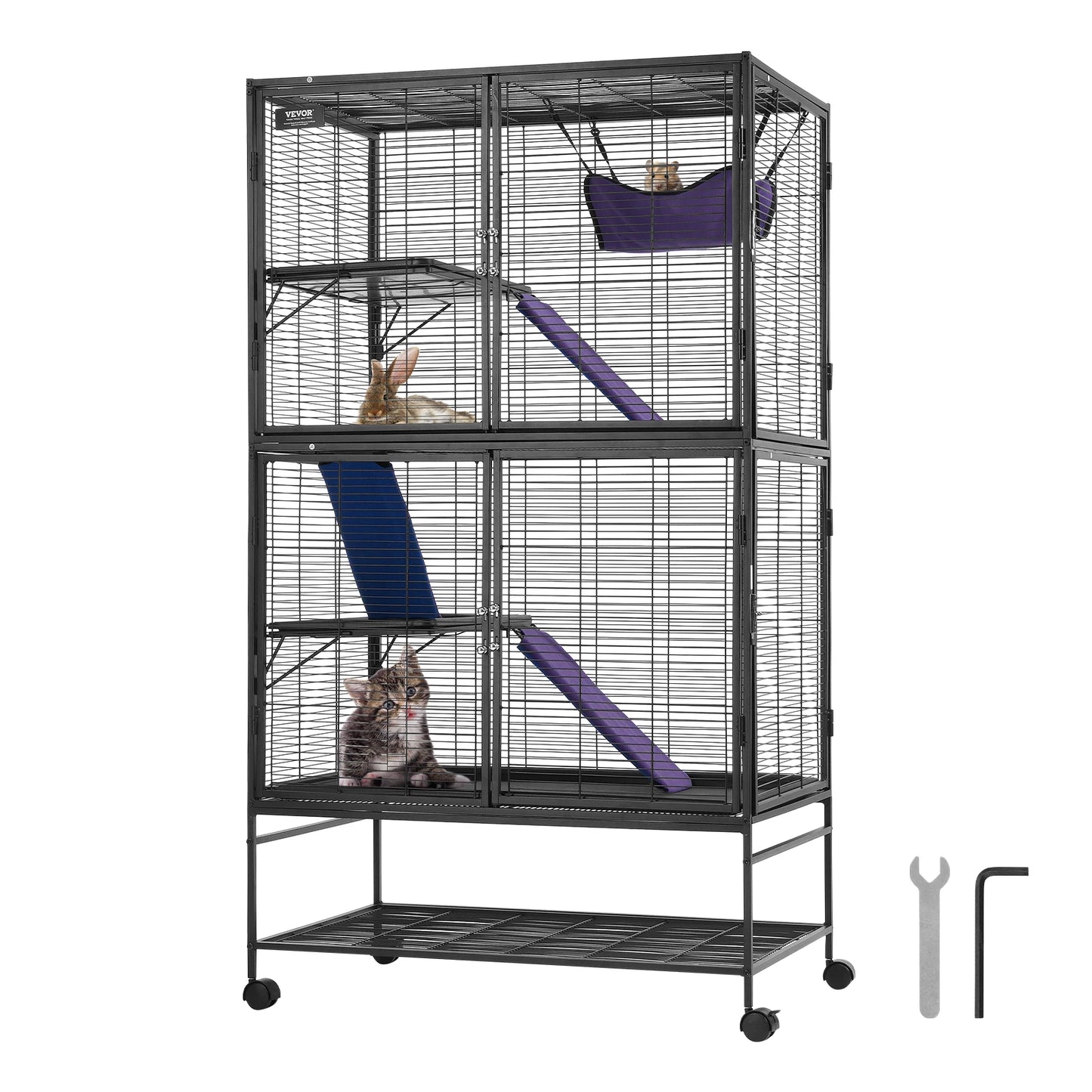 SucceBuy Four Tier Metal Rodent Cage For Small Animals