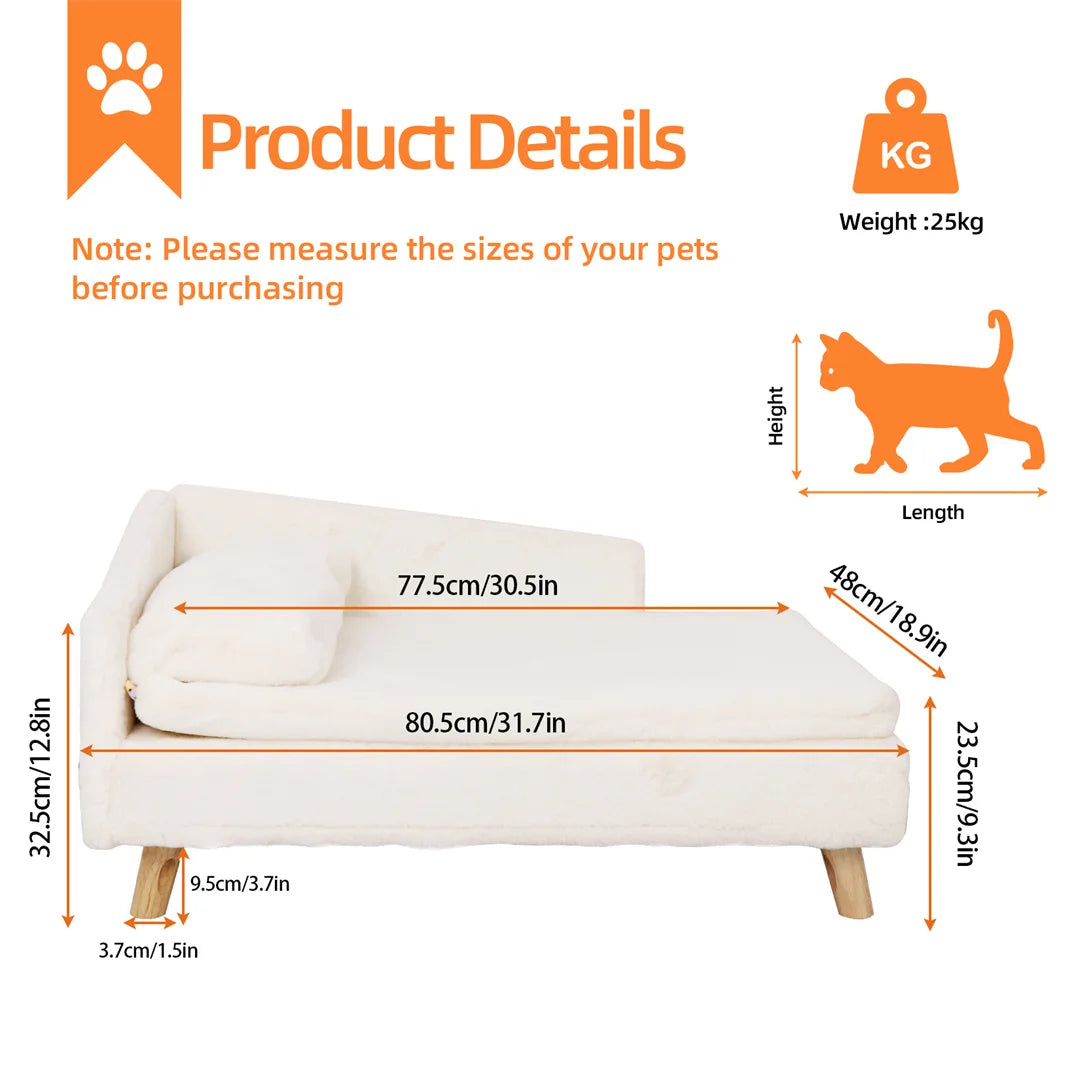 BINGOPAW L Shape Dog Sofa Bed With Plush Cushion Durable